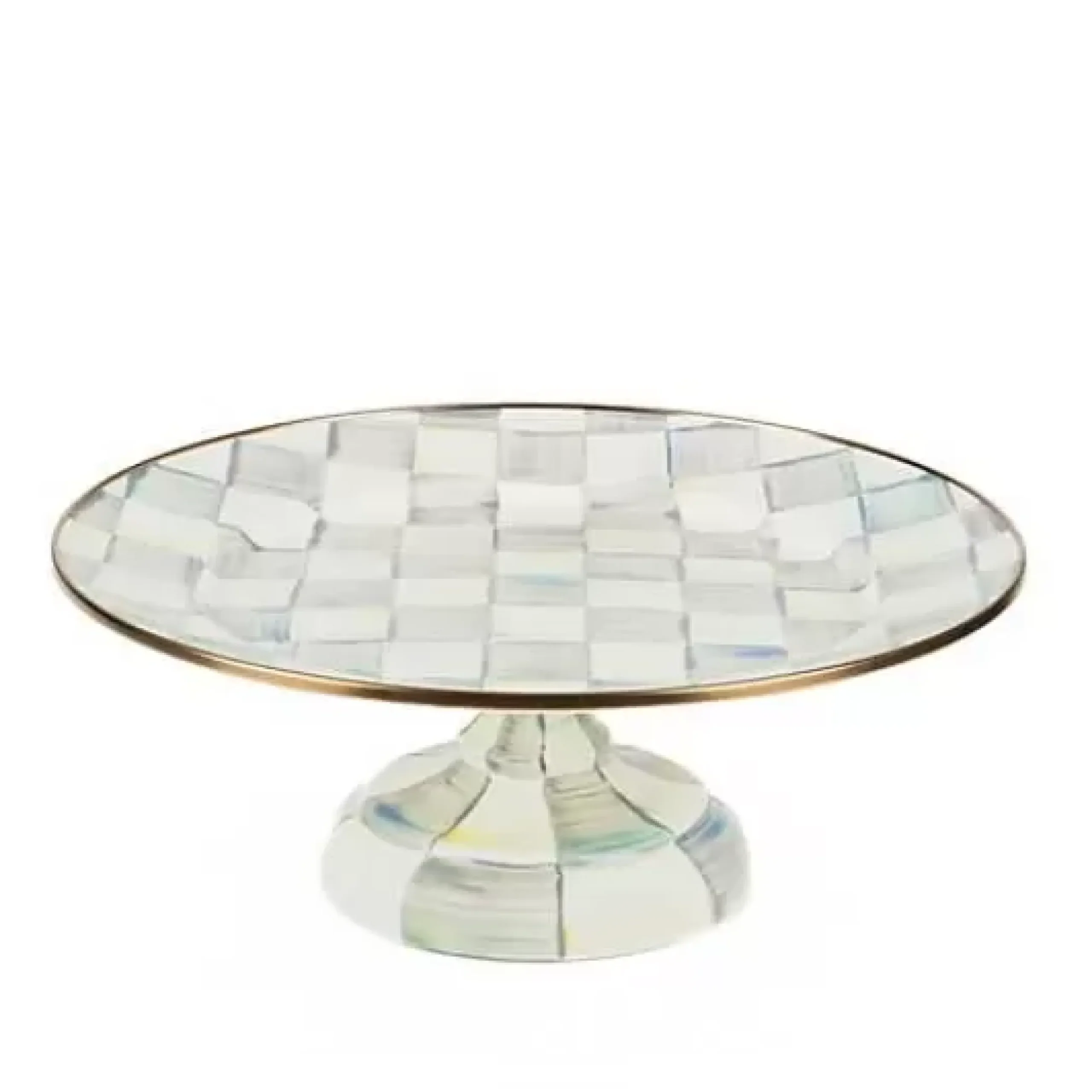 MacKenzie-Childs Sterling Check Small Pedestal Platter< Serveware