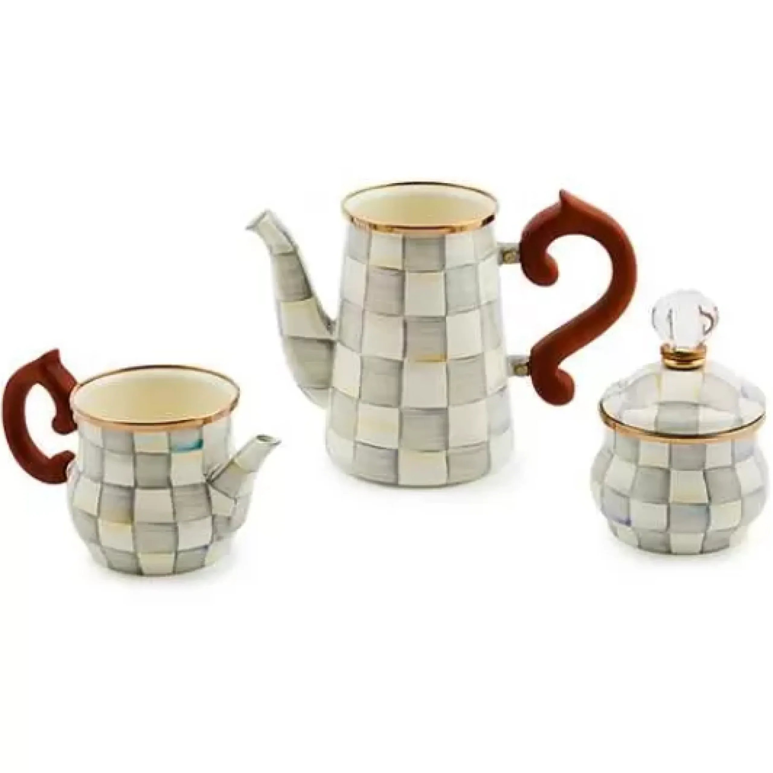 MacKenzie-Childs Sterling Check Stackable Coffee Set< The Coffee Shop|Fall Entertaining
