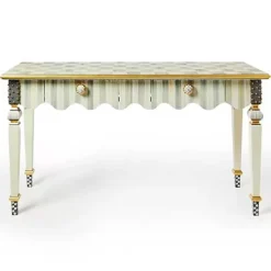 MacKenzie-Childs Sterling Check  Stripe Console Table< Storage Furniture|Living Room