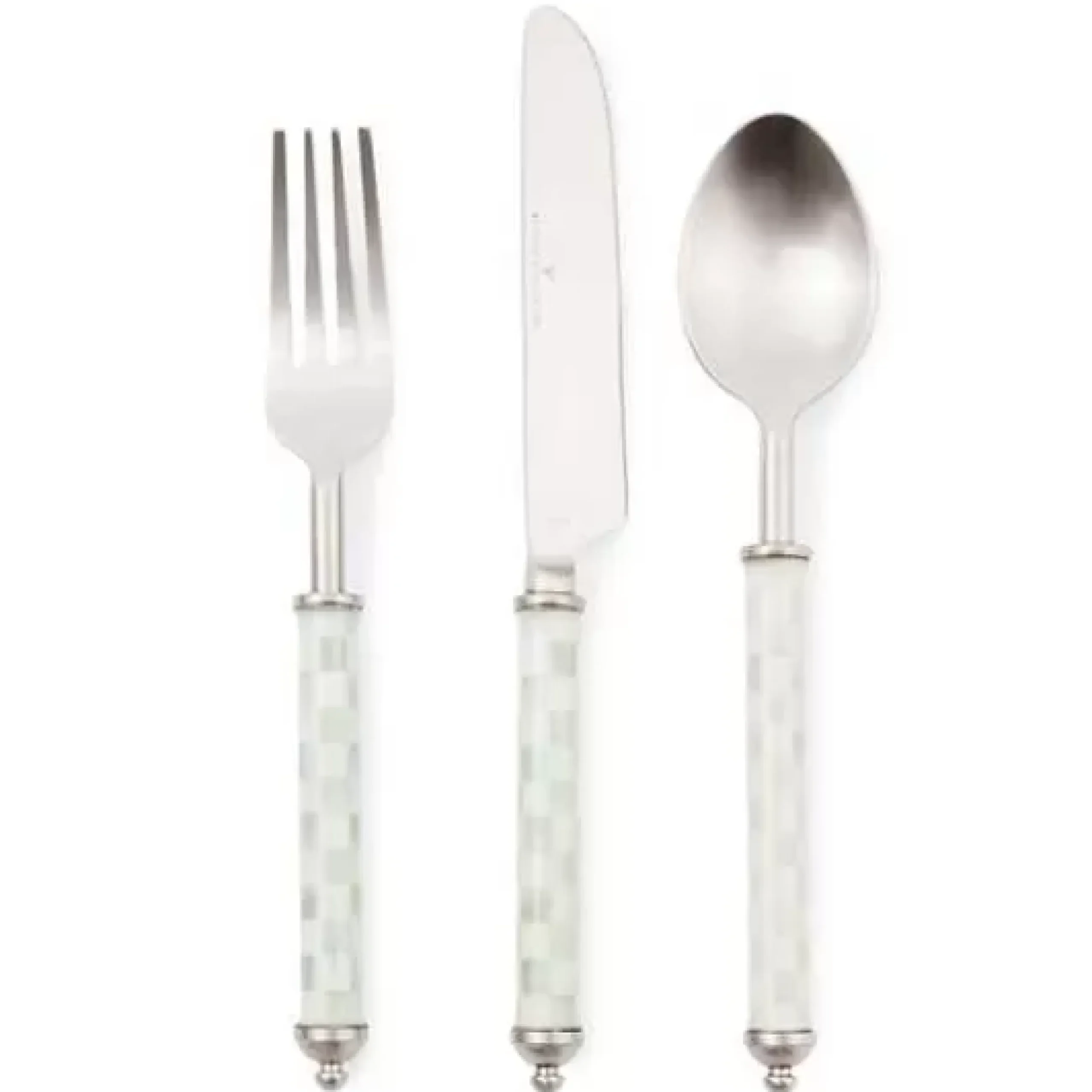 MacKenzie-Childs Sterling Check Supper Club 3-Piece Place Setting< Fall Entertaining|Dinnerware & Flatware