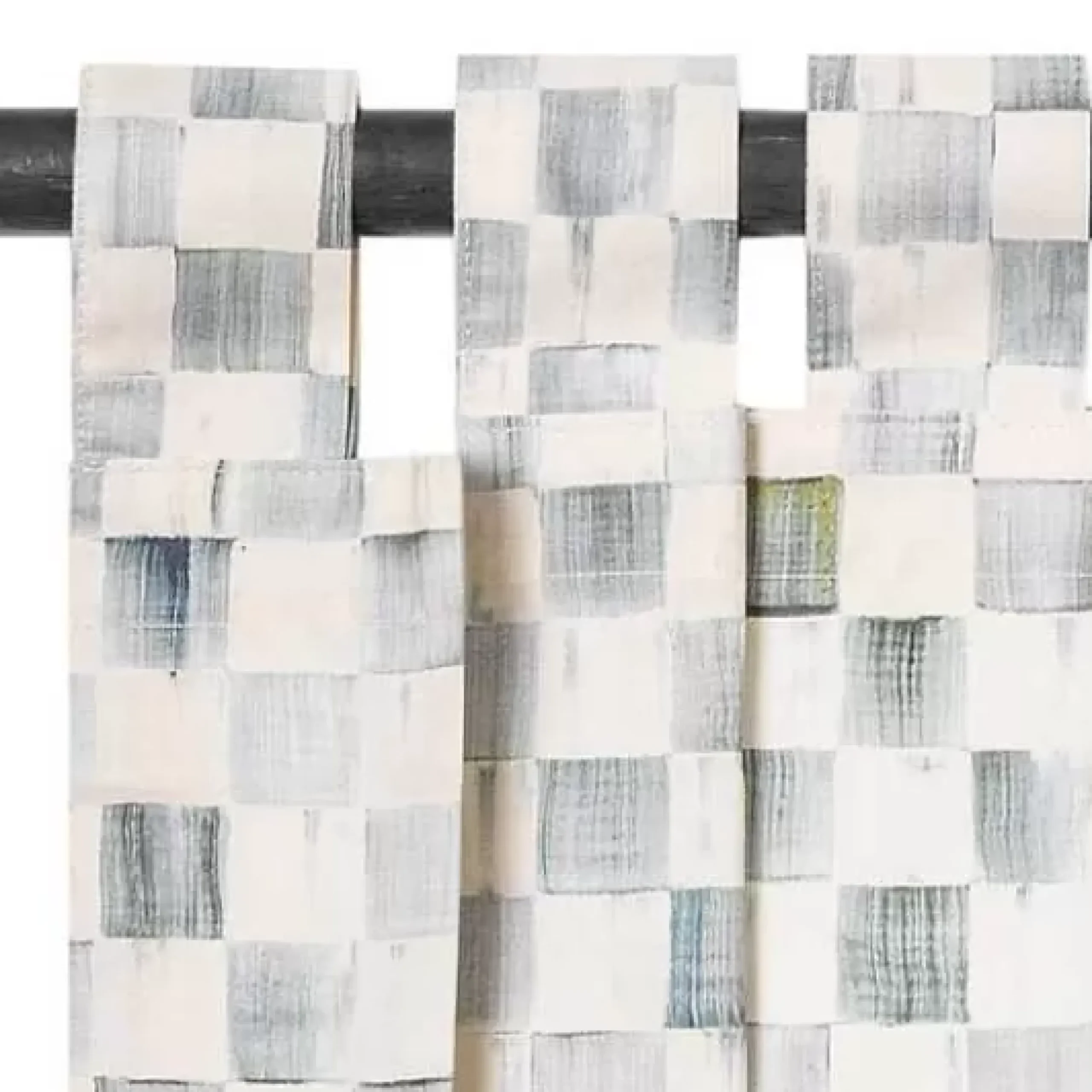 MacKenzie-Childs Sterling Check Tab Top Valance< Room Accents