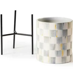 MacKenzie-Childs Sterling Check Tabletop Planter< Spring|Greenery & Florals
