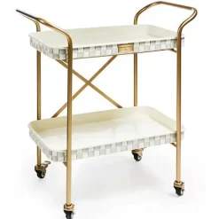 MacKenzie-Childs Sterling Check 2-Tier Kitchen Cart< Dining Room & Kitchen|Bar Entertaining