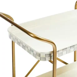 MacKenzie-Childs Sterling Check 2-Tier Kitchen Cart< Dining Room & Kitchen|Bar Entertaining