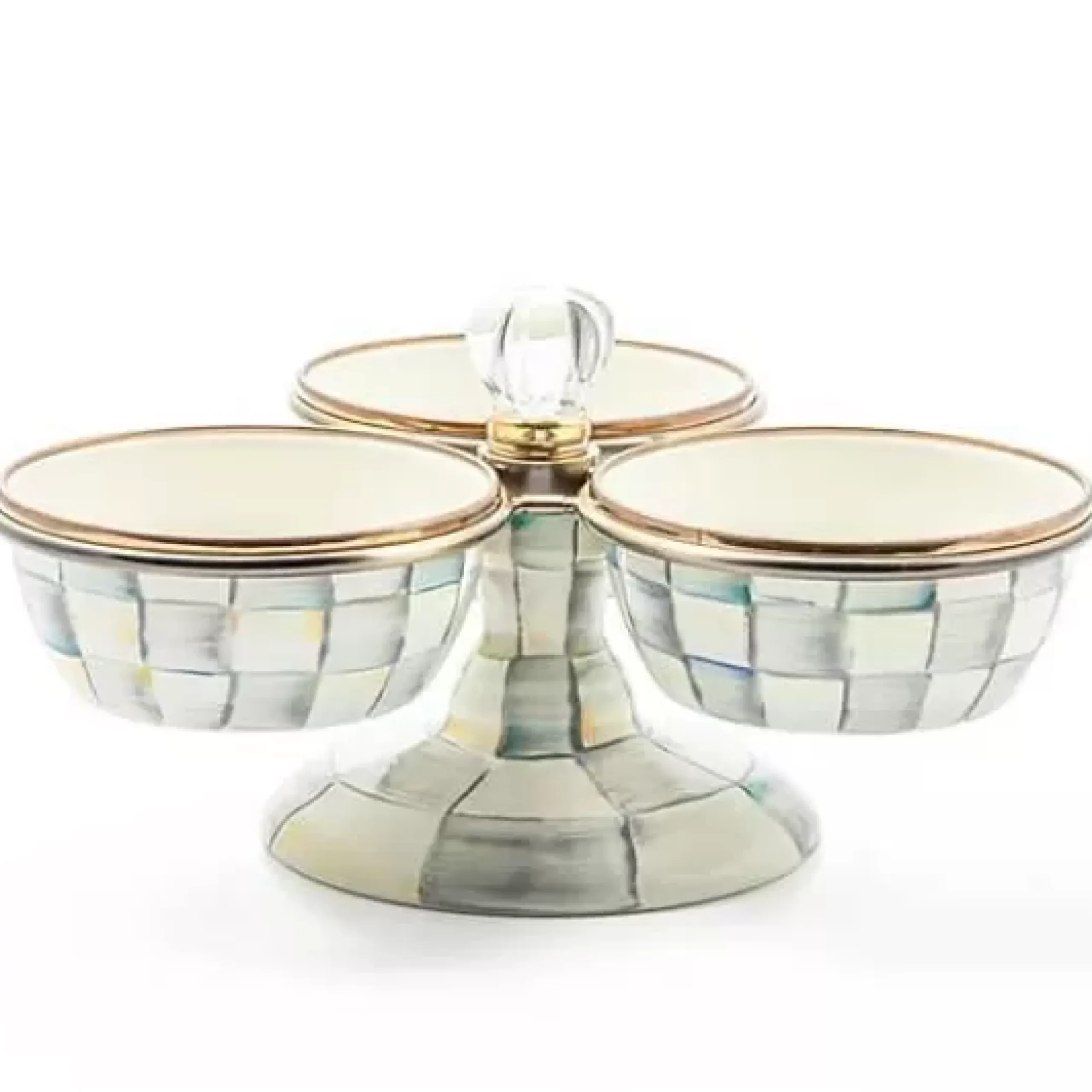 MacKenzie-Childs Sterling Check Triplicity< Bar Entertaining|Serveware