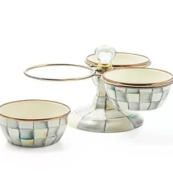 MacKenzie-Childs Sterling Check Triplicity< Bar Entertaining|Serveware