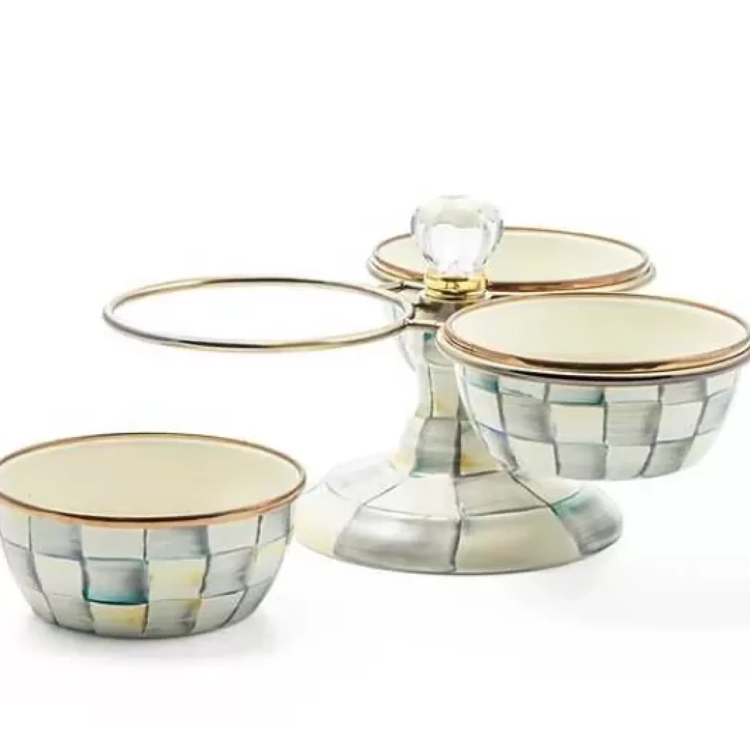 MacKenzie-Childs Sterling Check Triplicity< Bar Entertaining|Serveware