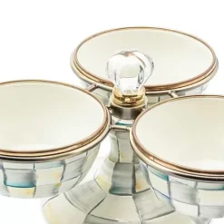 MacKenzie-Childs Sterling Check Triplicity< Bar Entertaining|Serveware