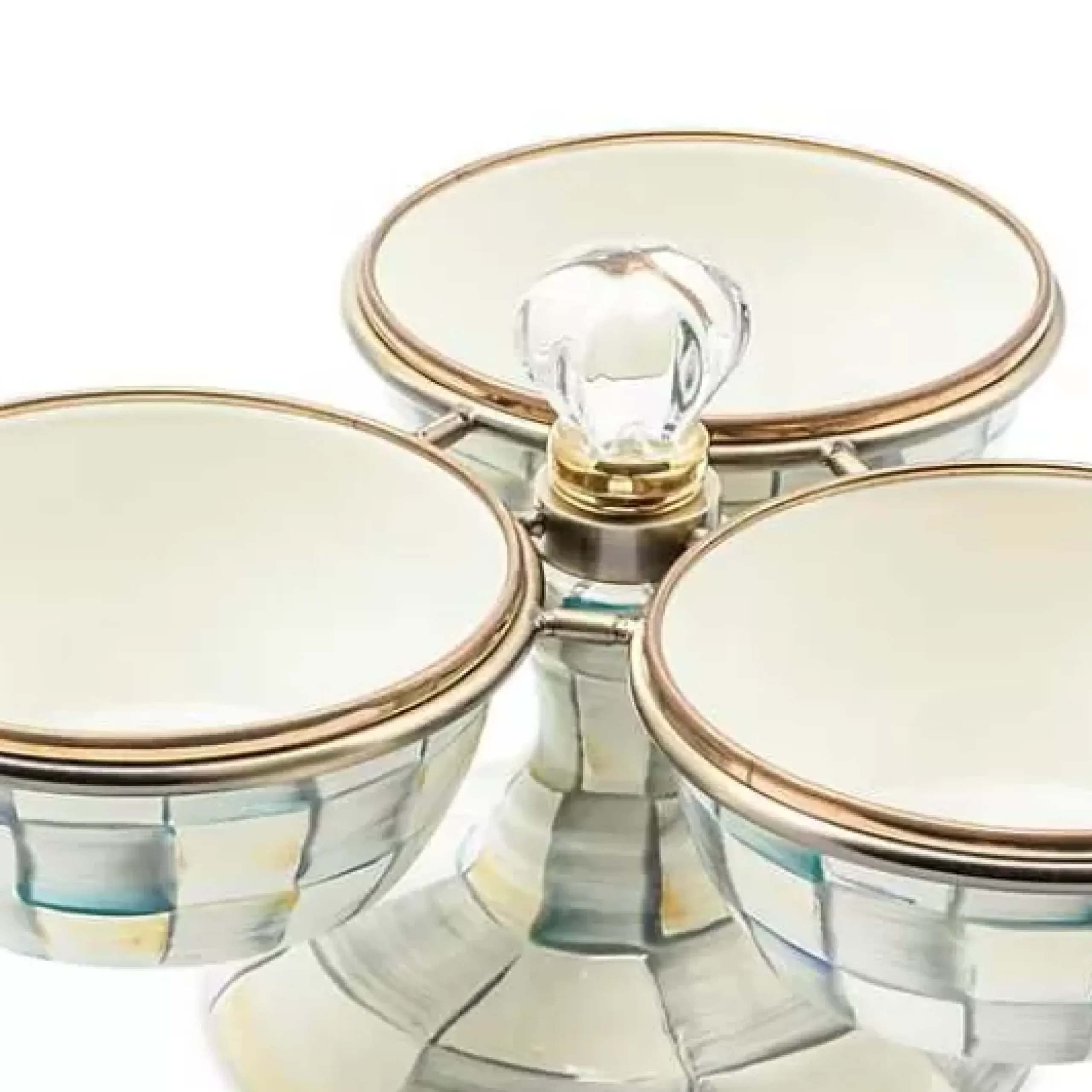 MacKenzie-Childs Sterling Check Triplicity< Bar Entertaining|Serveware