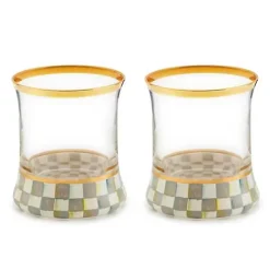 MacKenzie-Childs Sterling Check Tumbler Glass, Set of 2< Kitchen & Dining Sets|Fall Entertaining