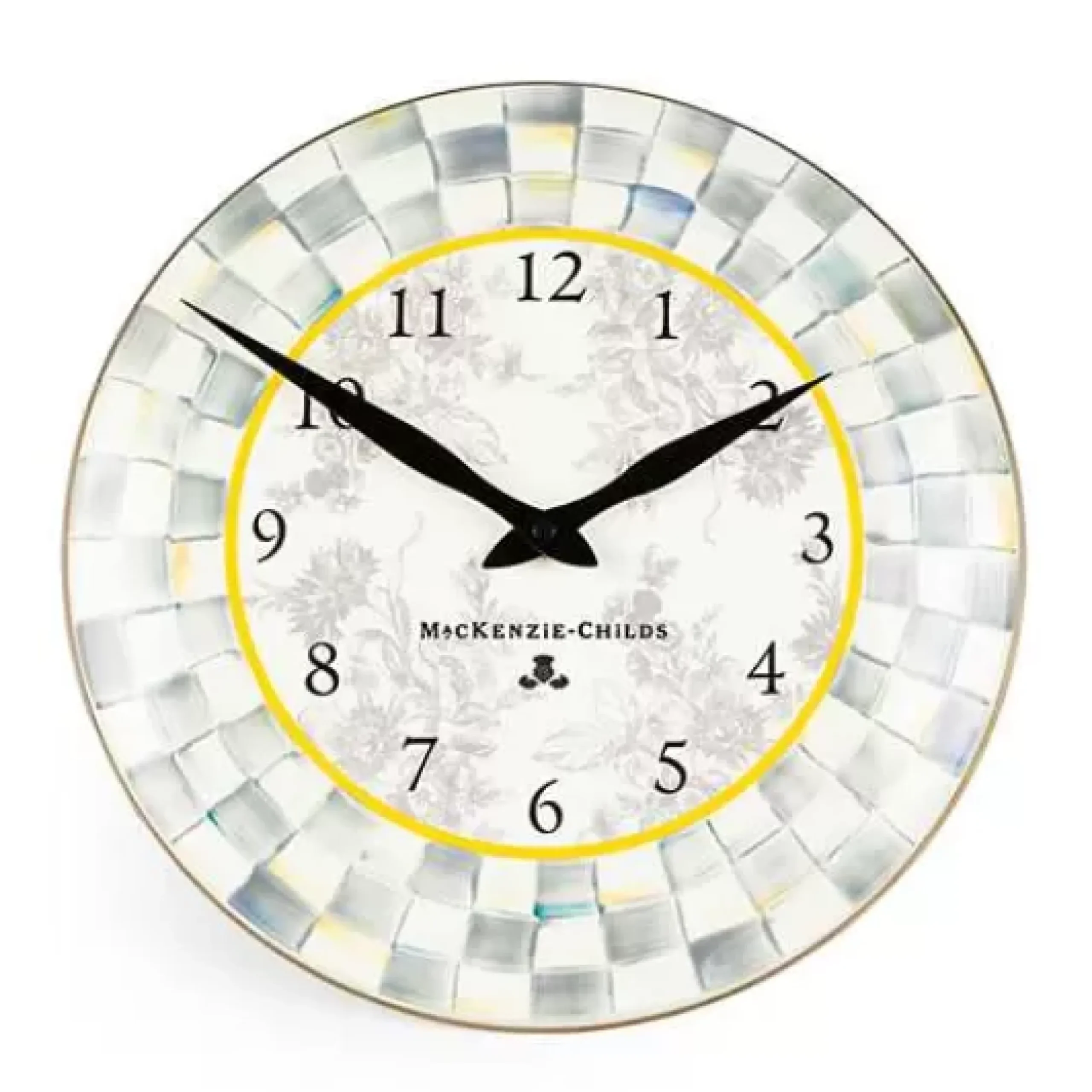 MacKenzie-Childs Sterling Check Wall Clock< Room Accents