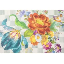 MacKenzie-Childs Sterling Flower Market Floor Mat - 2' x 3'< Rugs
