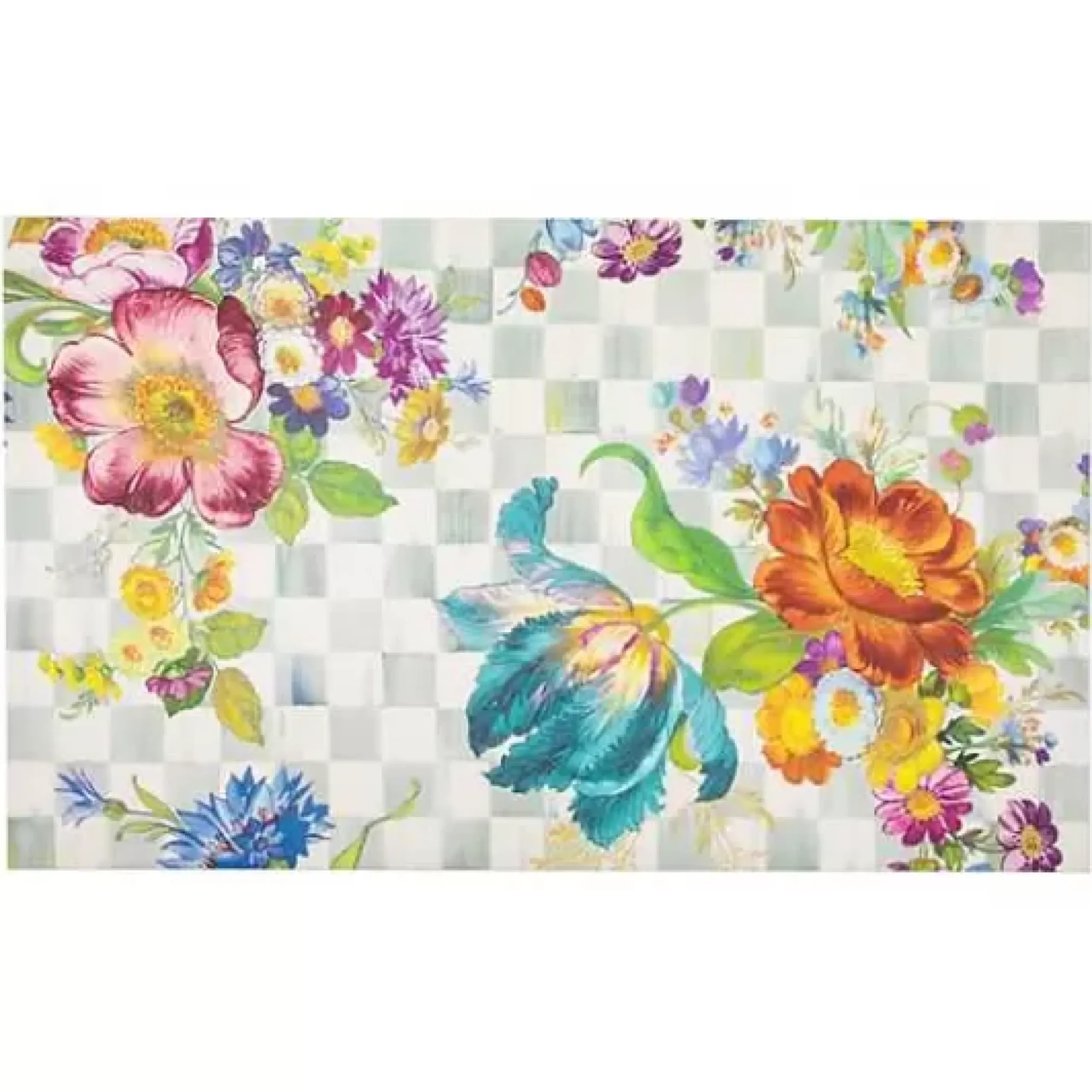 MacKenzie-Childs Sterling Flower Market Floor Mat - 3' x 5'< Rugs