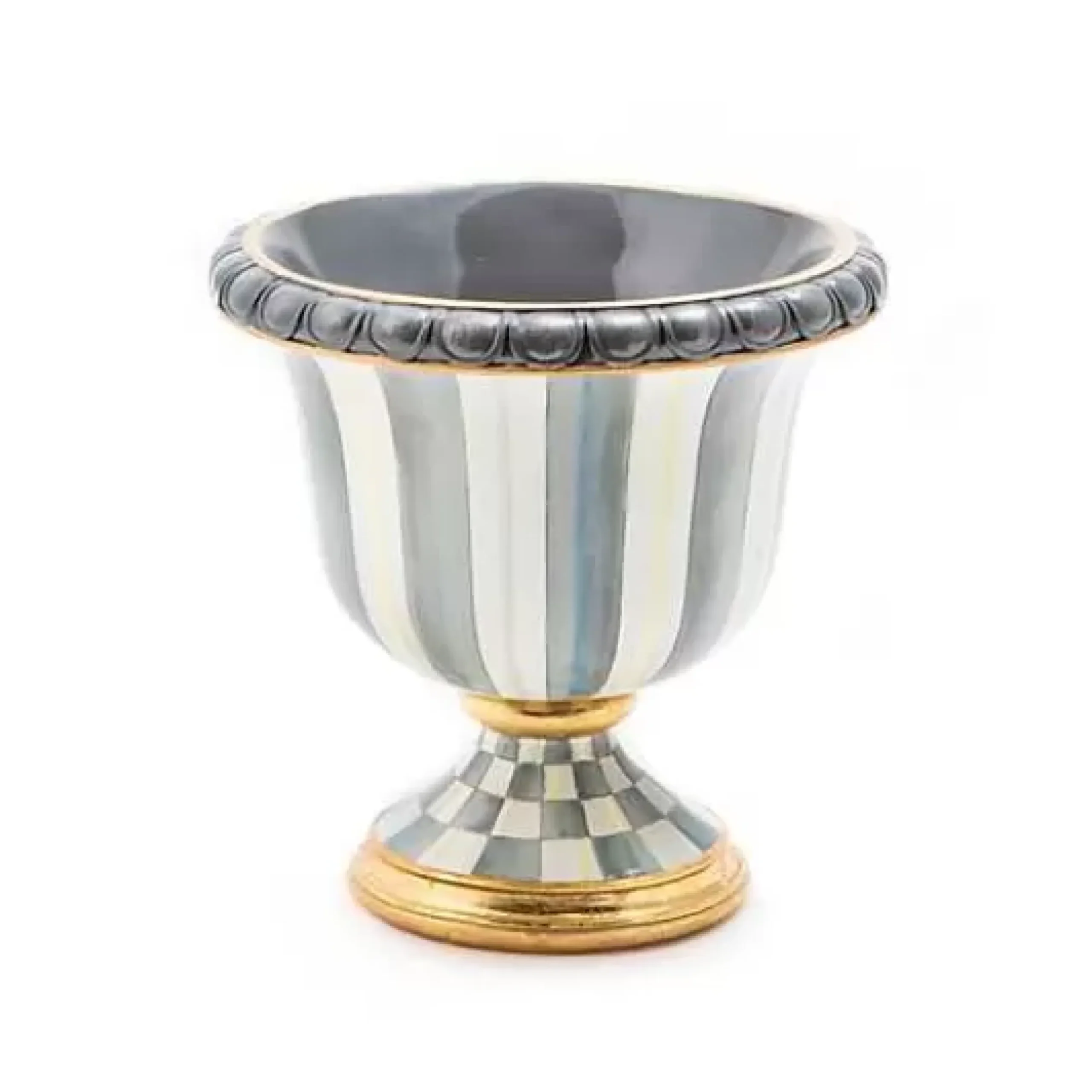 MacKenzie-Childs Sterling Stripe Tabletop Urn< Outdoor|Room Accents