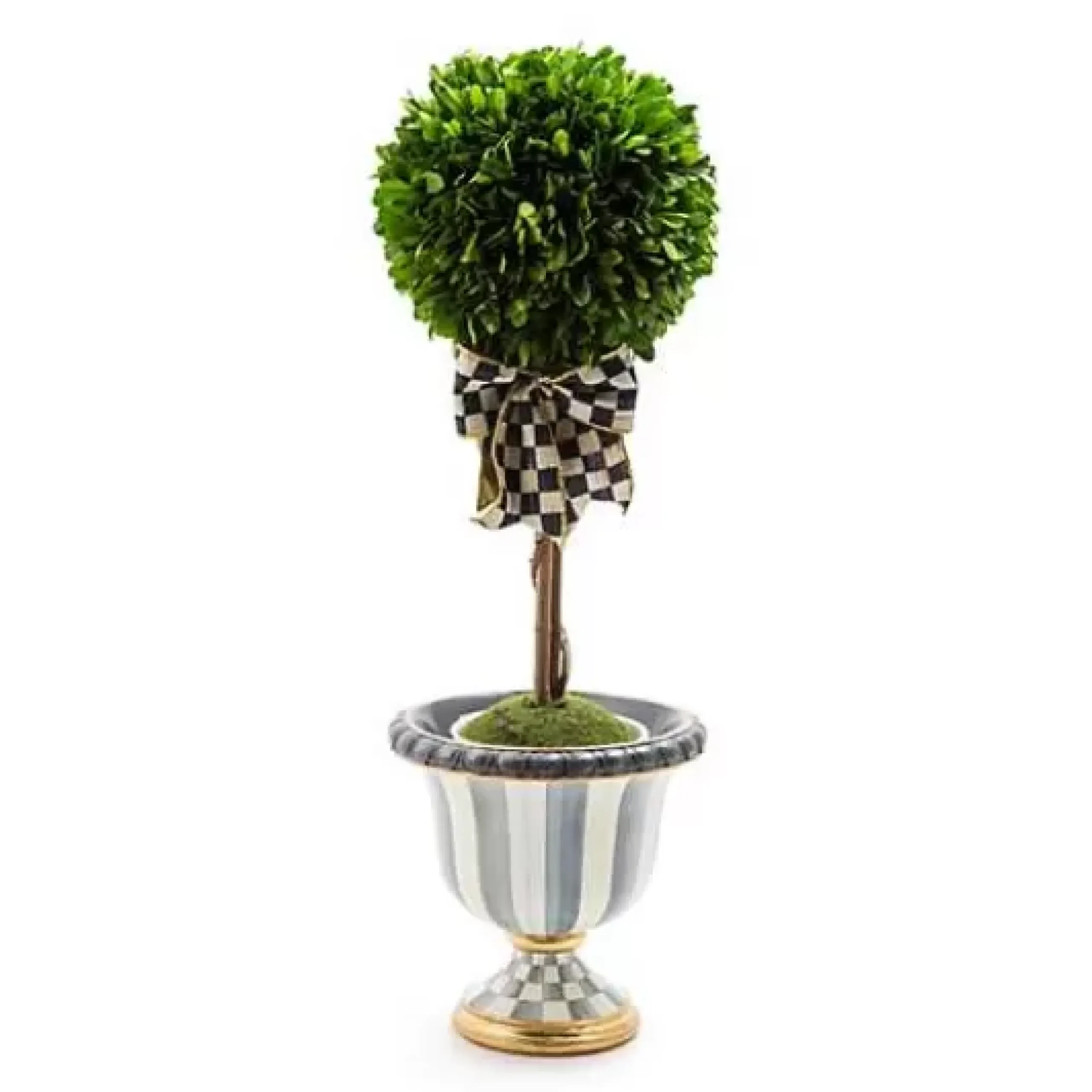 MacKenzie-Childs Sterling Stripe Tabletop Urn< Outdoor|Room Accents