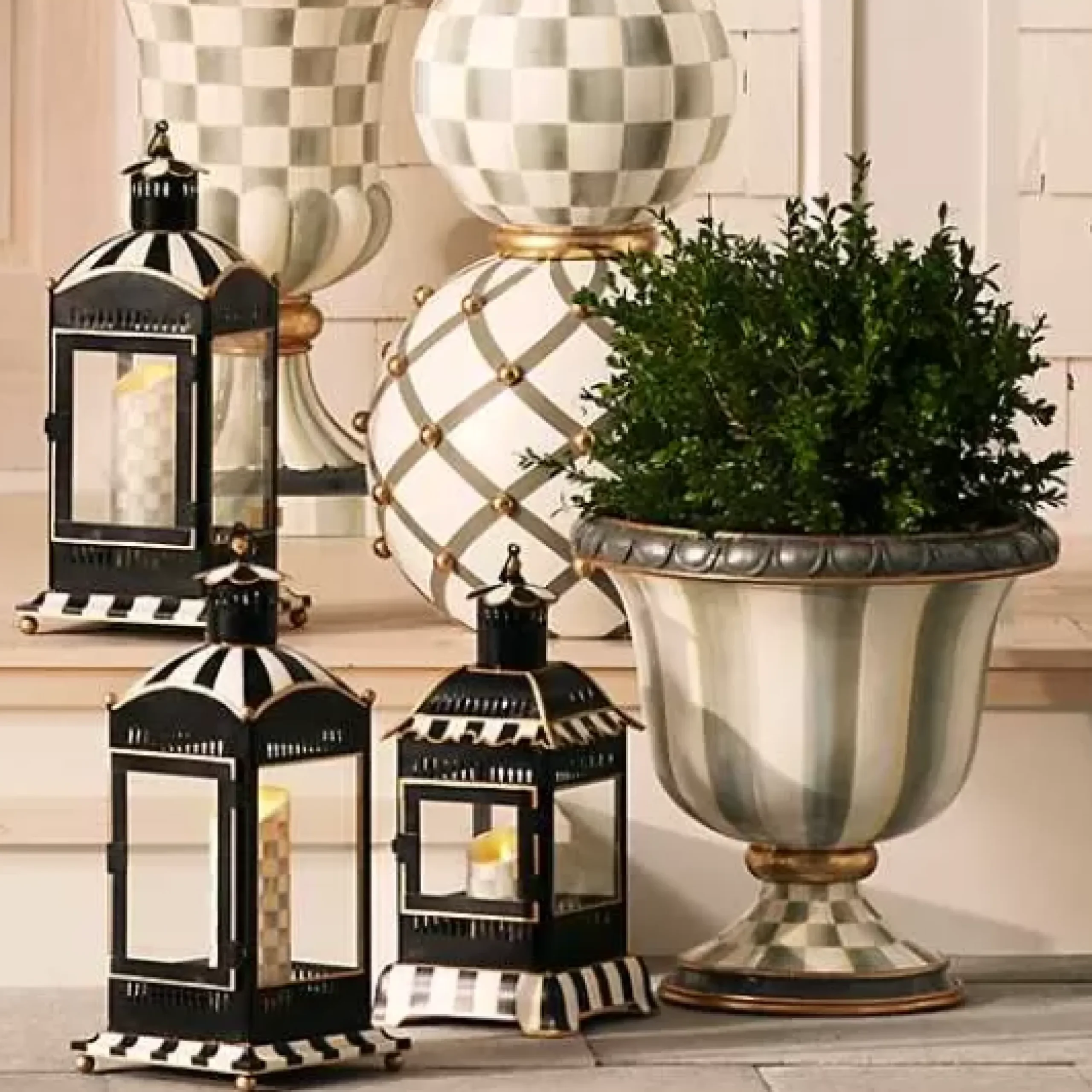 MacKenzie-Childs Sterling Stripe Urn< Spring|The Fall Shop