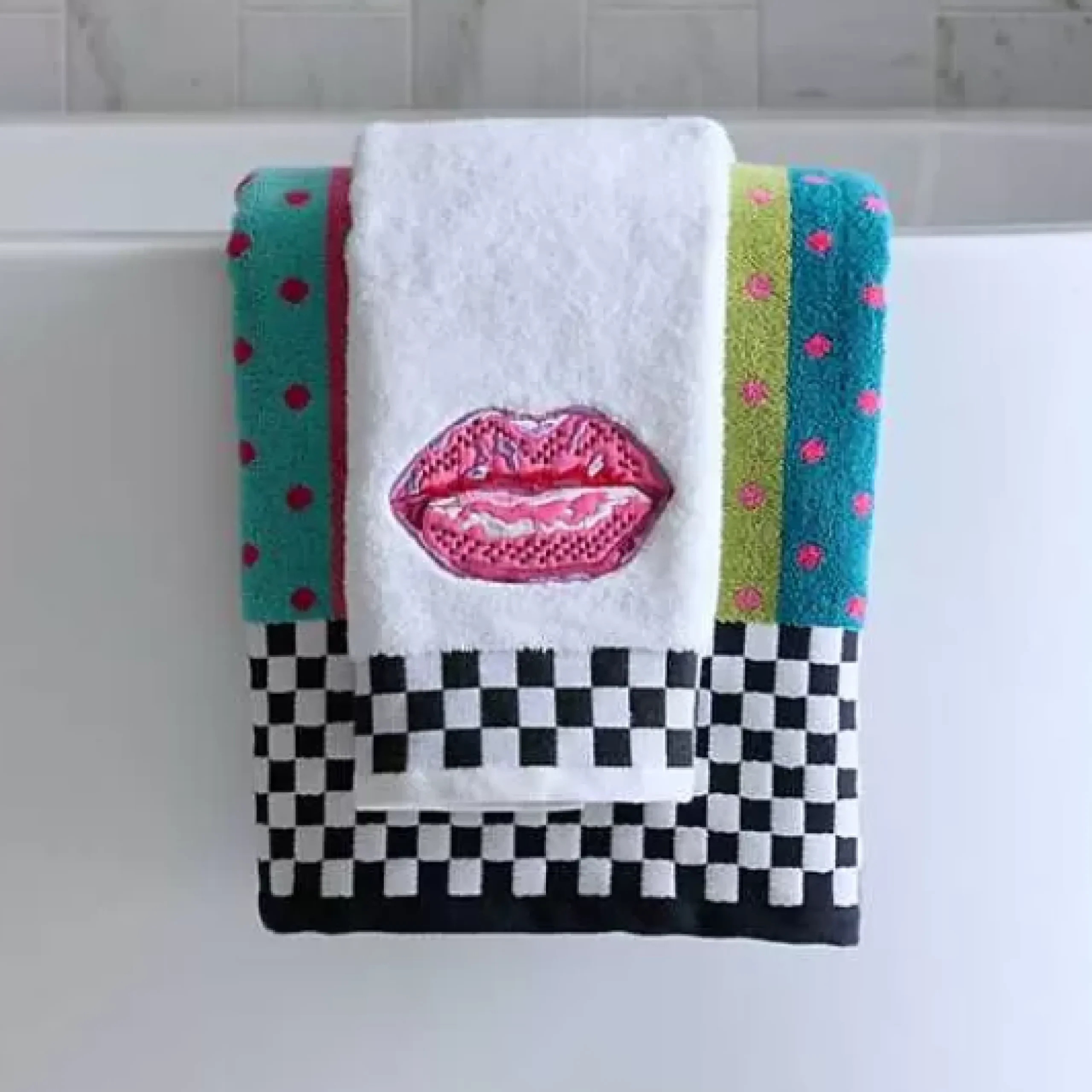 MacKenzie-Childs Stripe Dot Confetti Bath Towel< Bath & Bath Accessories