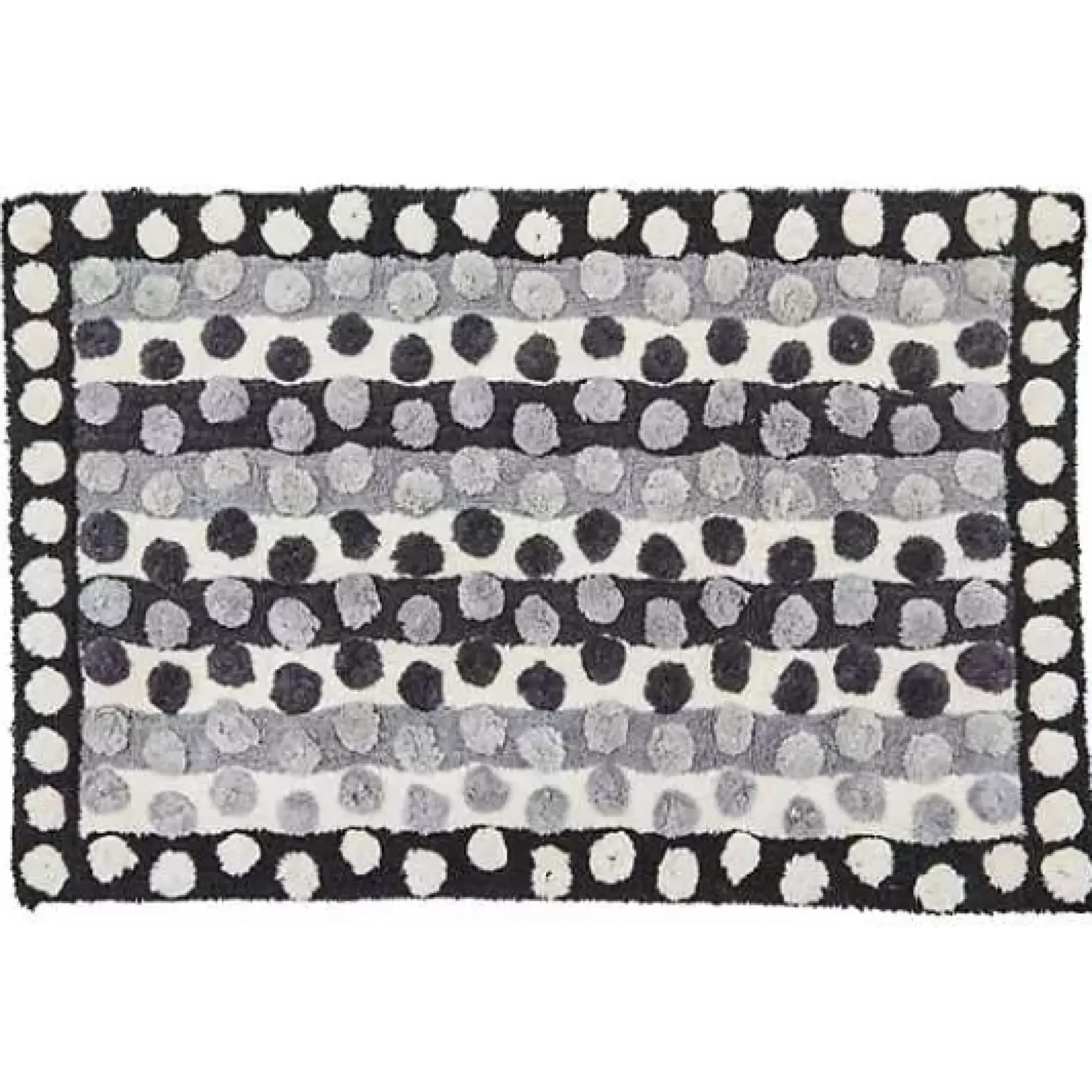 MacKenzie-Childs Stripe Dot Grey Bath Rug< Bath & Bath Accessories|Rugs