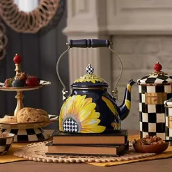 MacKenzie-Childs Sunflower 2 Quart Tea Kettle< Fall Entertaining|Tea Kettles