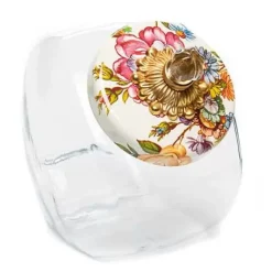 MacKenzie-Childs Sweets Jar with White Flower Market Lid< Kitchen Storage & Organization