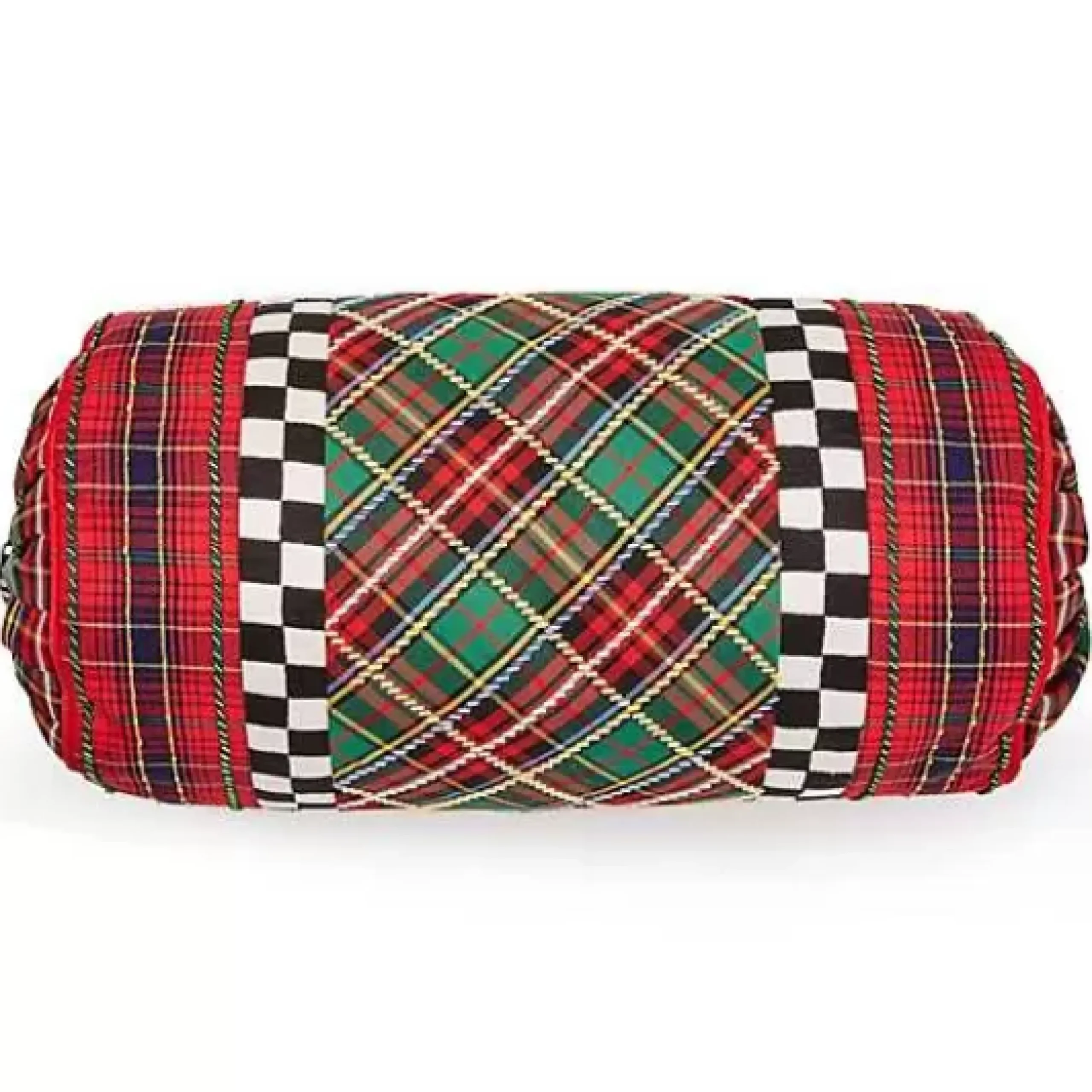 MacKenzie-Childs Tartan Beaded Bolster Pillow< Pillows, Throws, & Cushions