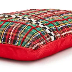 MacKenzie-Childs Tartan Beaded Lumbar Pillow< Pillows, Throws, & Cushions