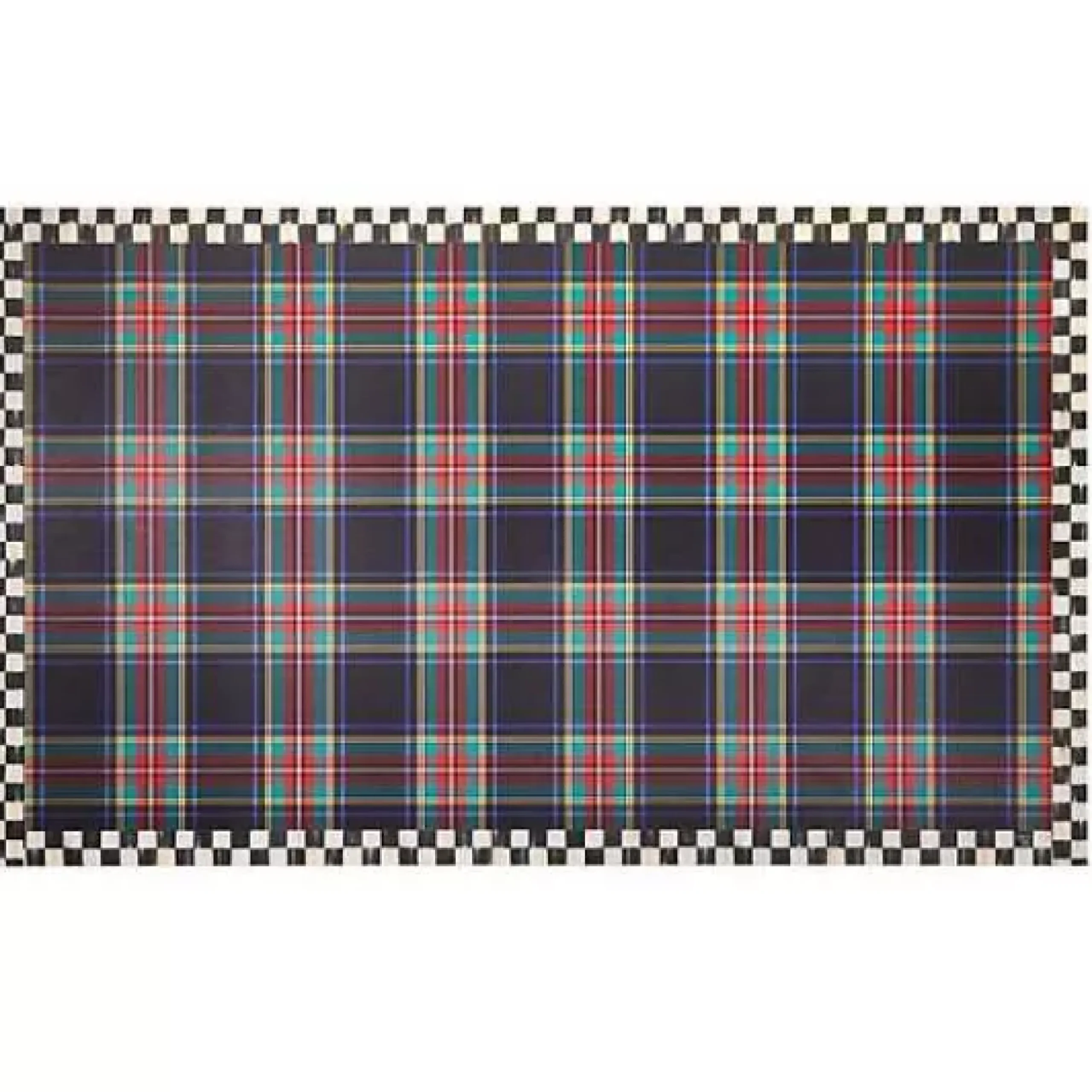 MacKenzie-Childs Tartan Black 3' x 5' Floor Mat< Rugs