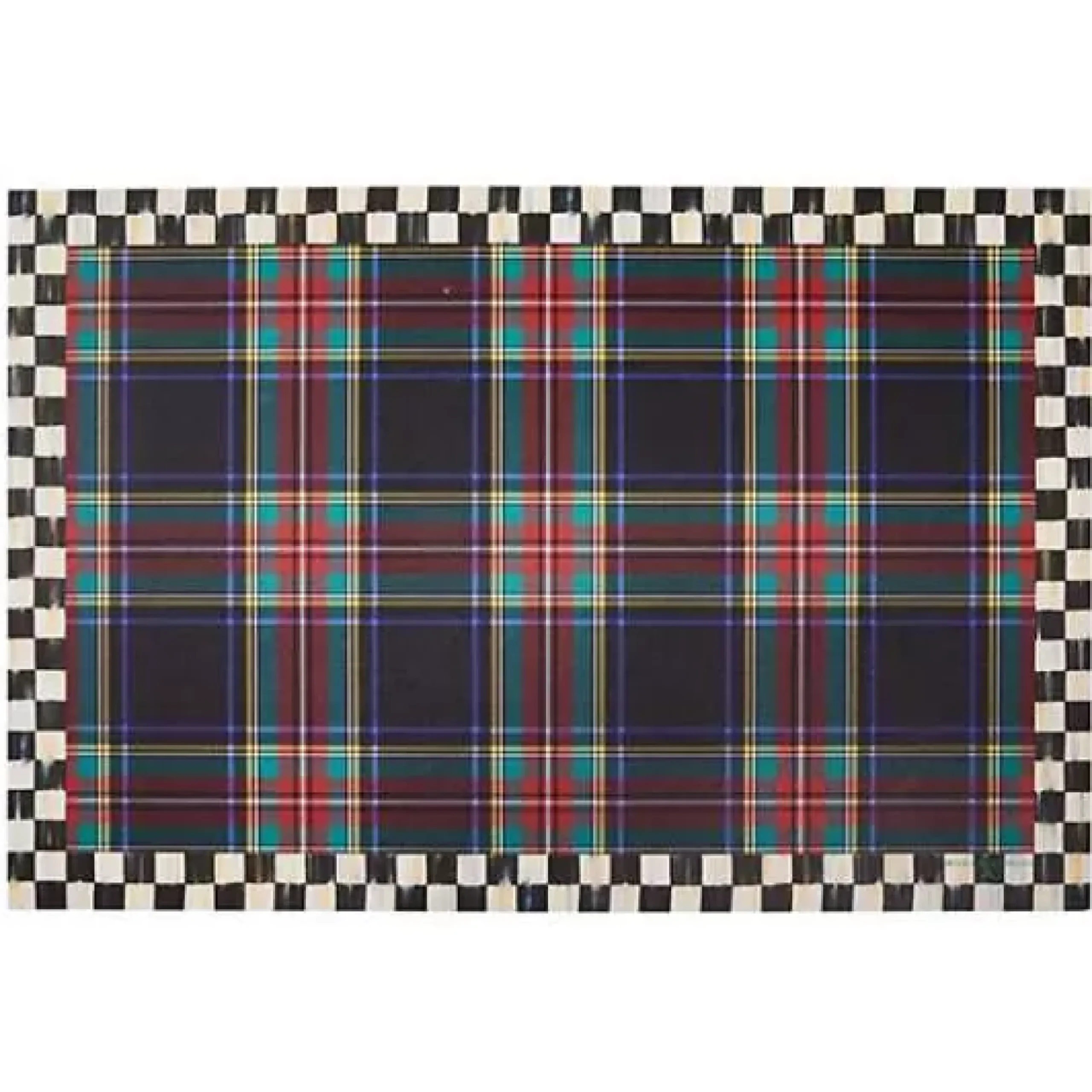 MacKenzie-Childs Tartan Black 2' x 3' Floor Mat< Rugs