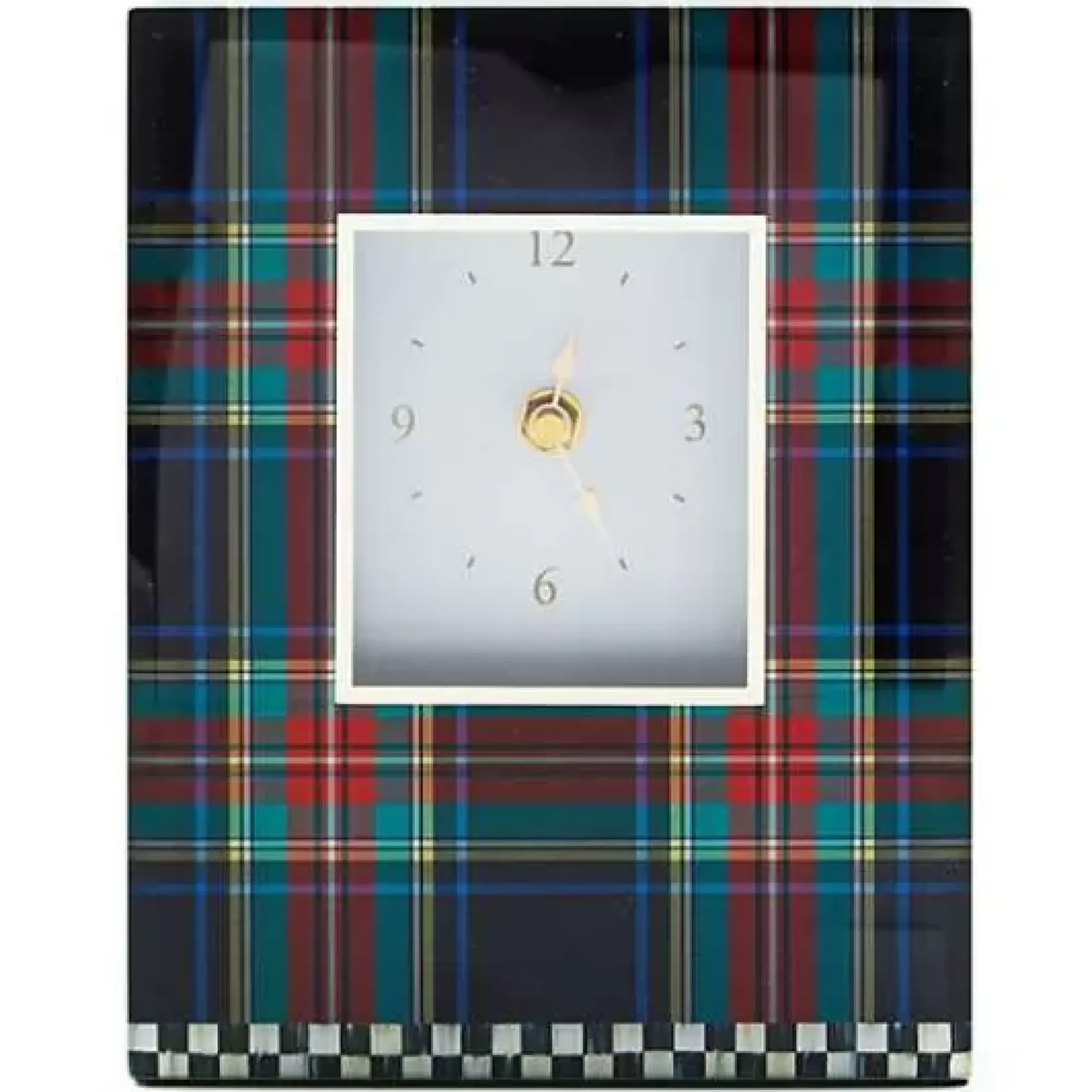 MacKenzie-Childs Tartan Black Carriage Clock< Room Accents