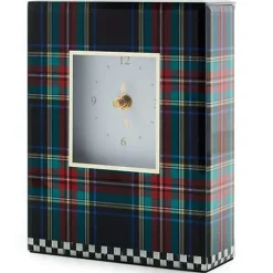 MacKenzie-Childs Tartan Black Carriage Clock< Room Accents