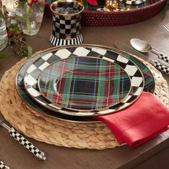 MacKenzie-Childs Tartan Black Charger< Dinnerware & Flatware