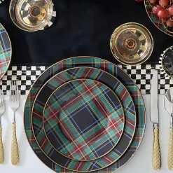 MacKenzie-Childs Tartan Black Charger< Dinnerware & Flatware
