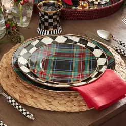 MacKenzie-Childs Tartan Black Salad/Dessert Plate< Dinnerware & Flatware