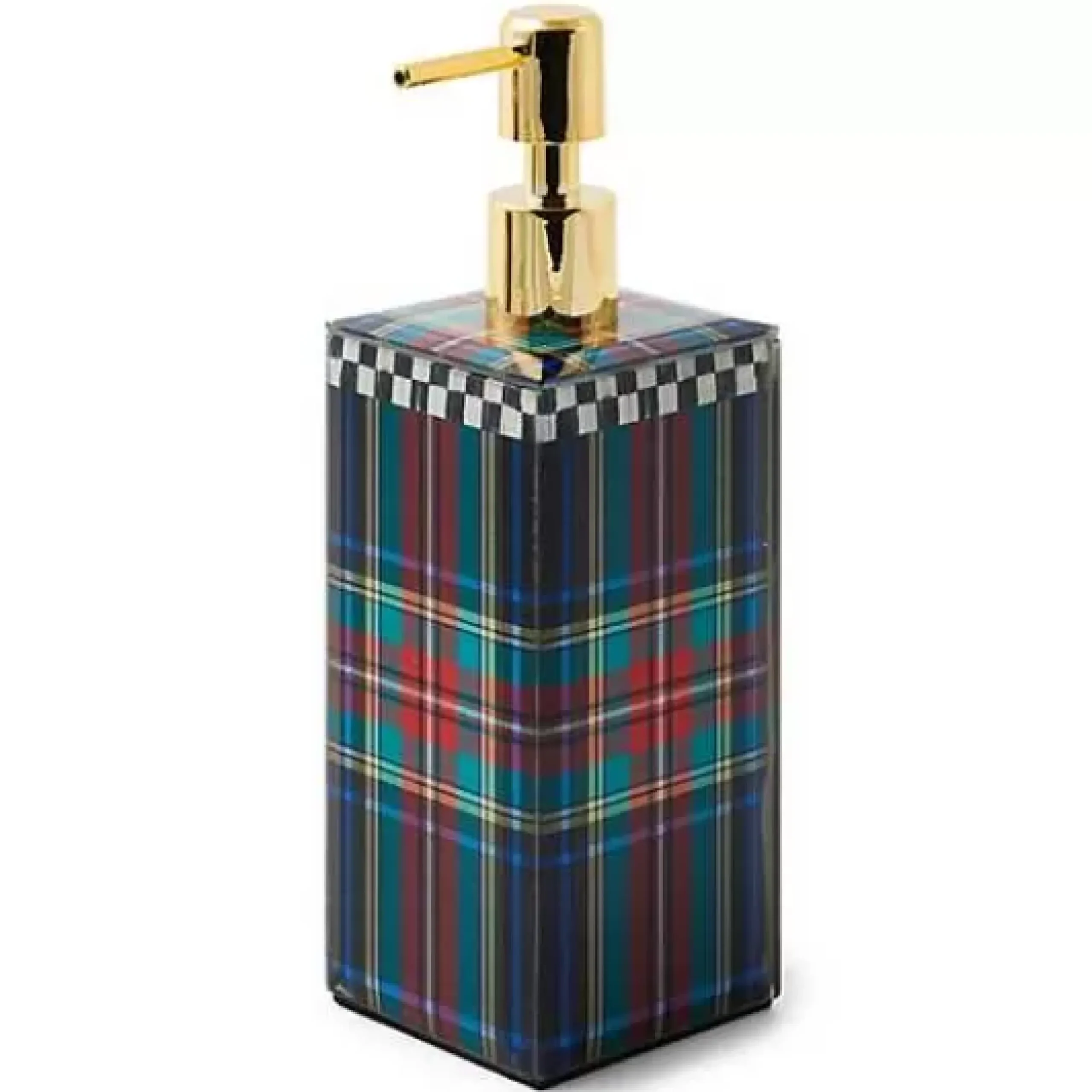 MacKenzie-Childs Tartan Black Soap Pump< Bath & Bath Accessories