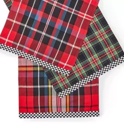 MacKenzie-Childs Tartan Check Assorted Woven Dish Towels, Set of 3< Holiday|Kitchen & Table Linens
