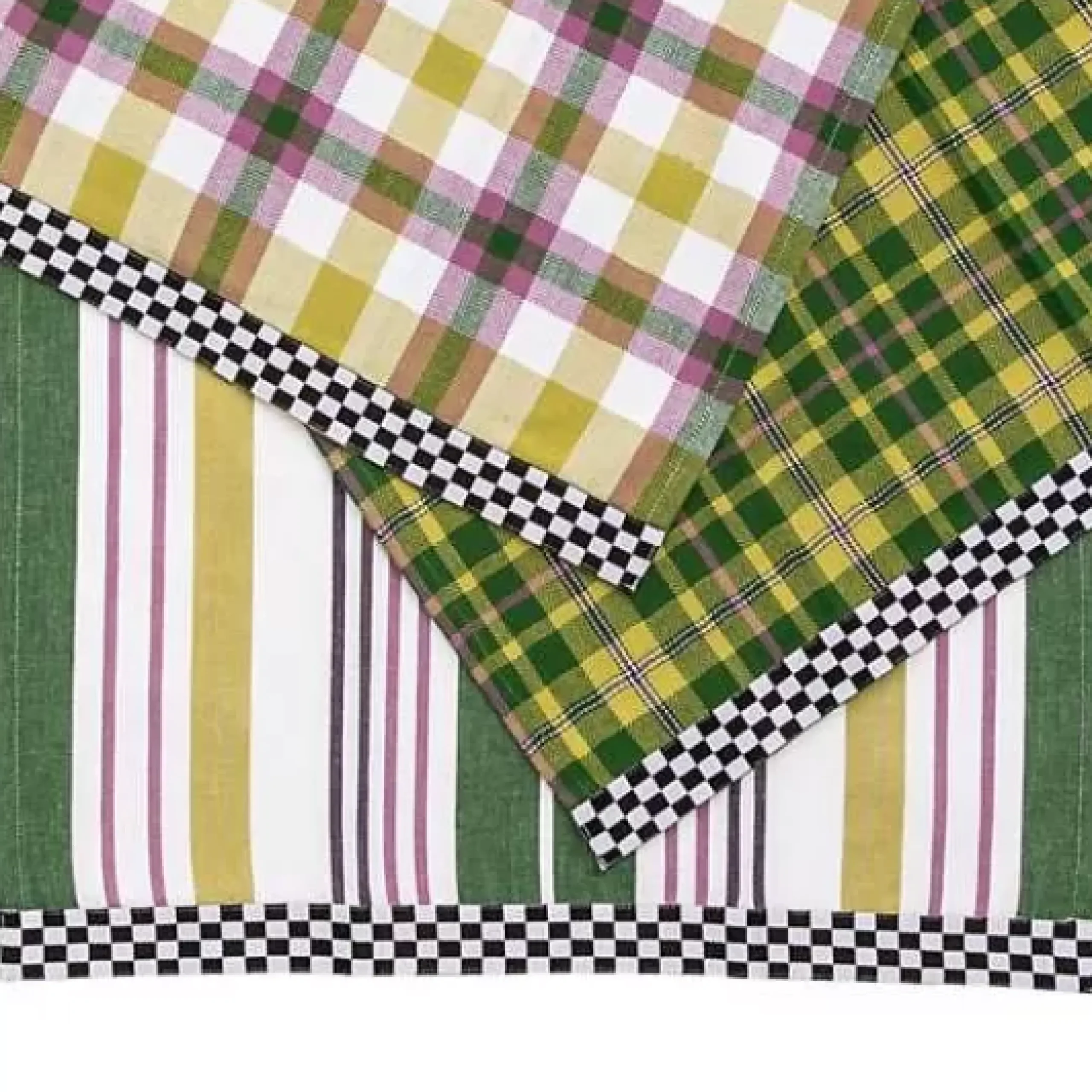MacKenzie-Childs Tartan Check Assorted Woven Dish Towels, Set of 3< Holiday|Kitchen & Table Linens
