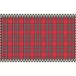 MacKenzie-Childs Tartan Red 3' x 5' Floor Mat< Rugs