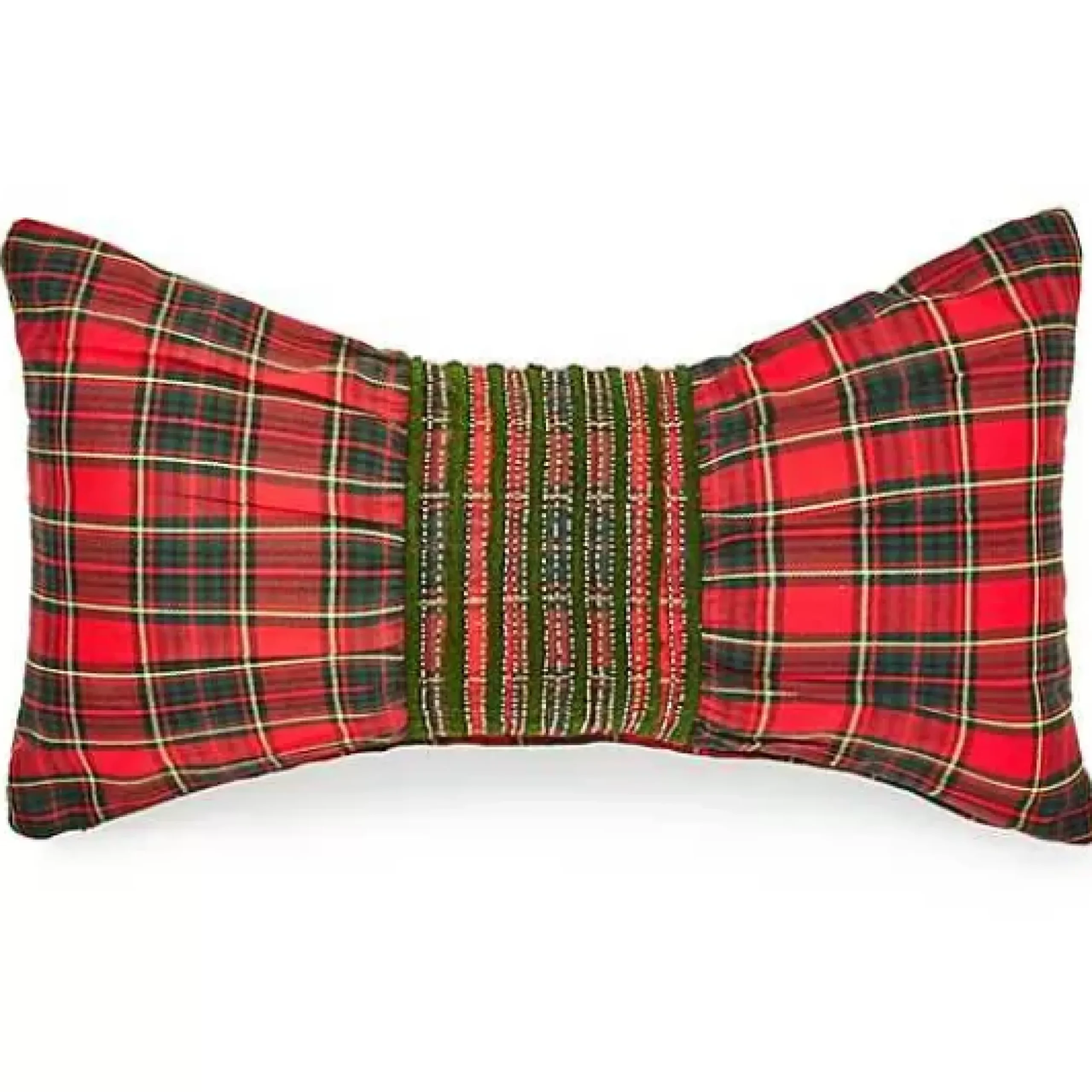 MacKenzie-Childs Tartan Red Bow Throw Pillow< Pillows, Throws, & Cushions