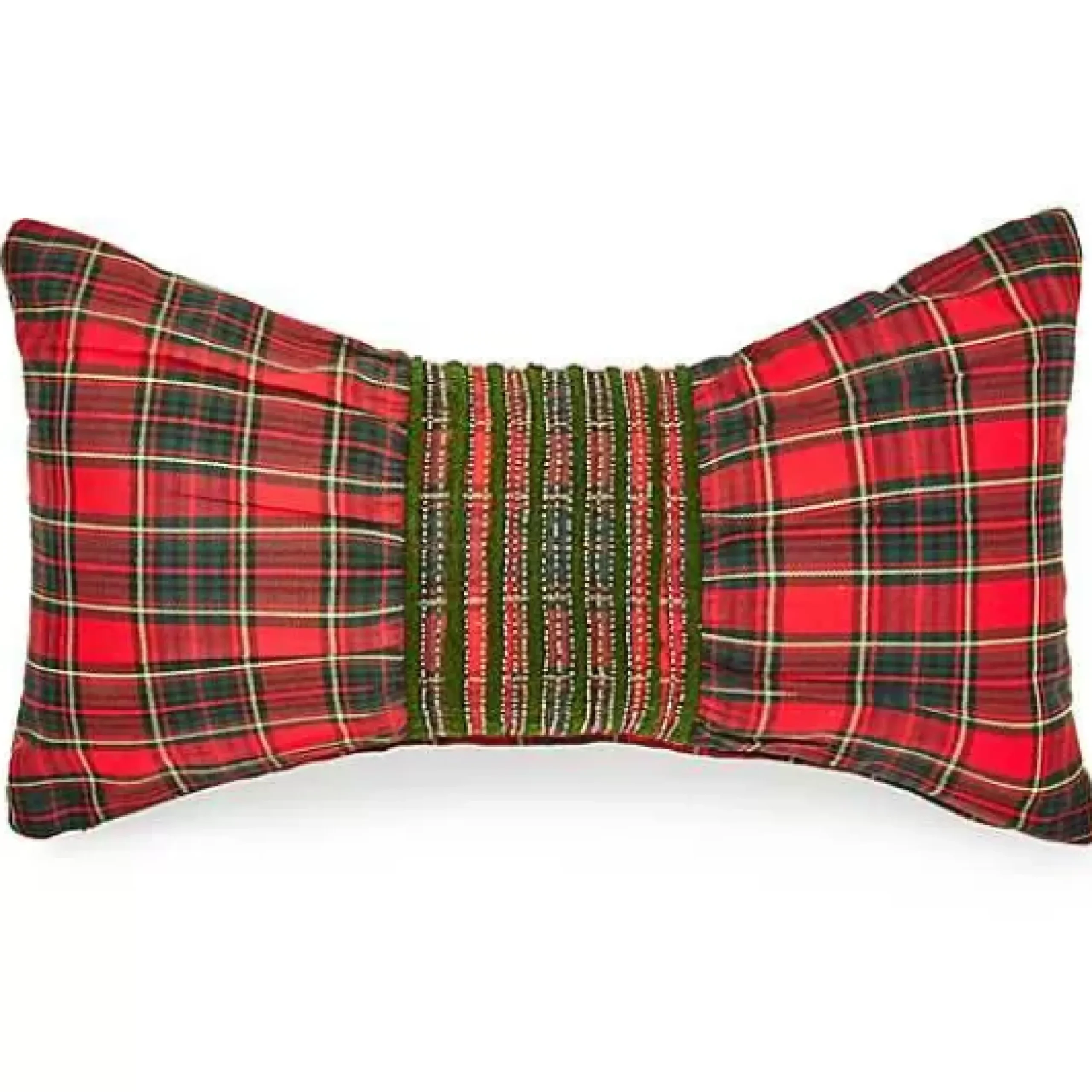MacKenzie-Childs Tartan Red Bow Throw Pillow< Pillows, Throws, & Cushions