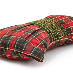 MacKenzie-Childs Tartan Red Bow Throw Pillow< Pillows, Throws, & Cushions