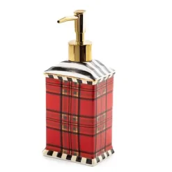 MacKenzie-Childs Tartan Red Soap Pump< Holiday|Bath & Bath Accessories