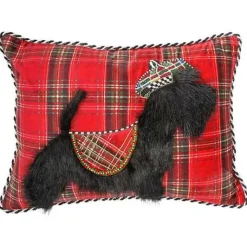 MacKenzie-Childs Tartan Scottie Lumbar Pillow< Holiday|Pillows, Throws, & Cushions