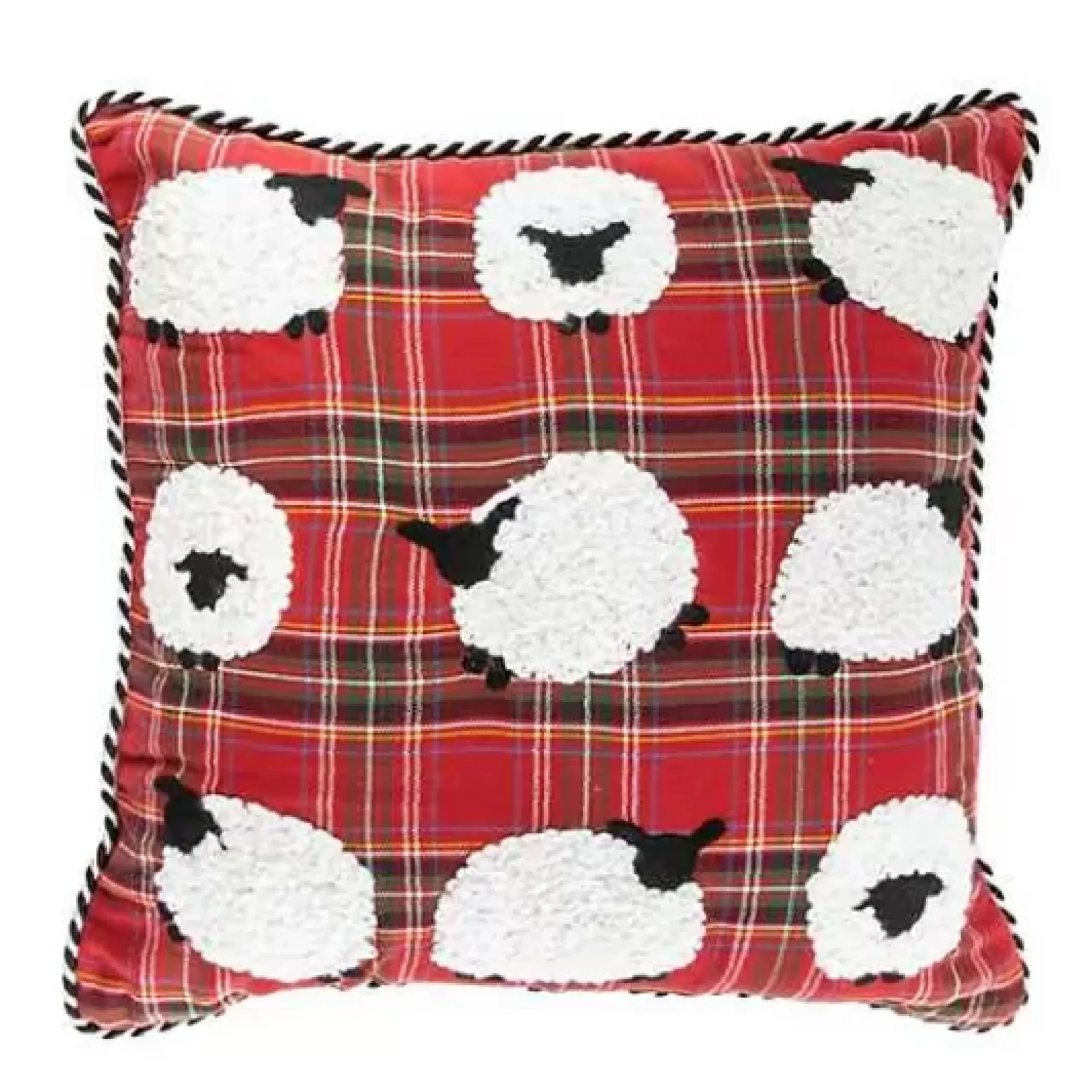 MacKenzie-Childs Tartan Sheep Throw Pillow< Holiday|Pillows, Throws, & Cushions