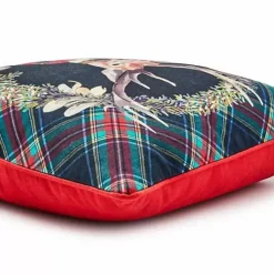 MacKenzie-Childs Tartan Stag Throw Pillow< Pillows, Throws, & Cushions