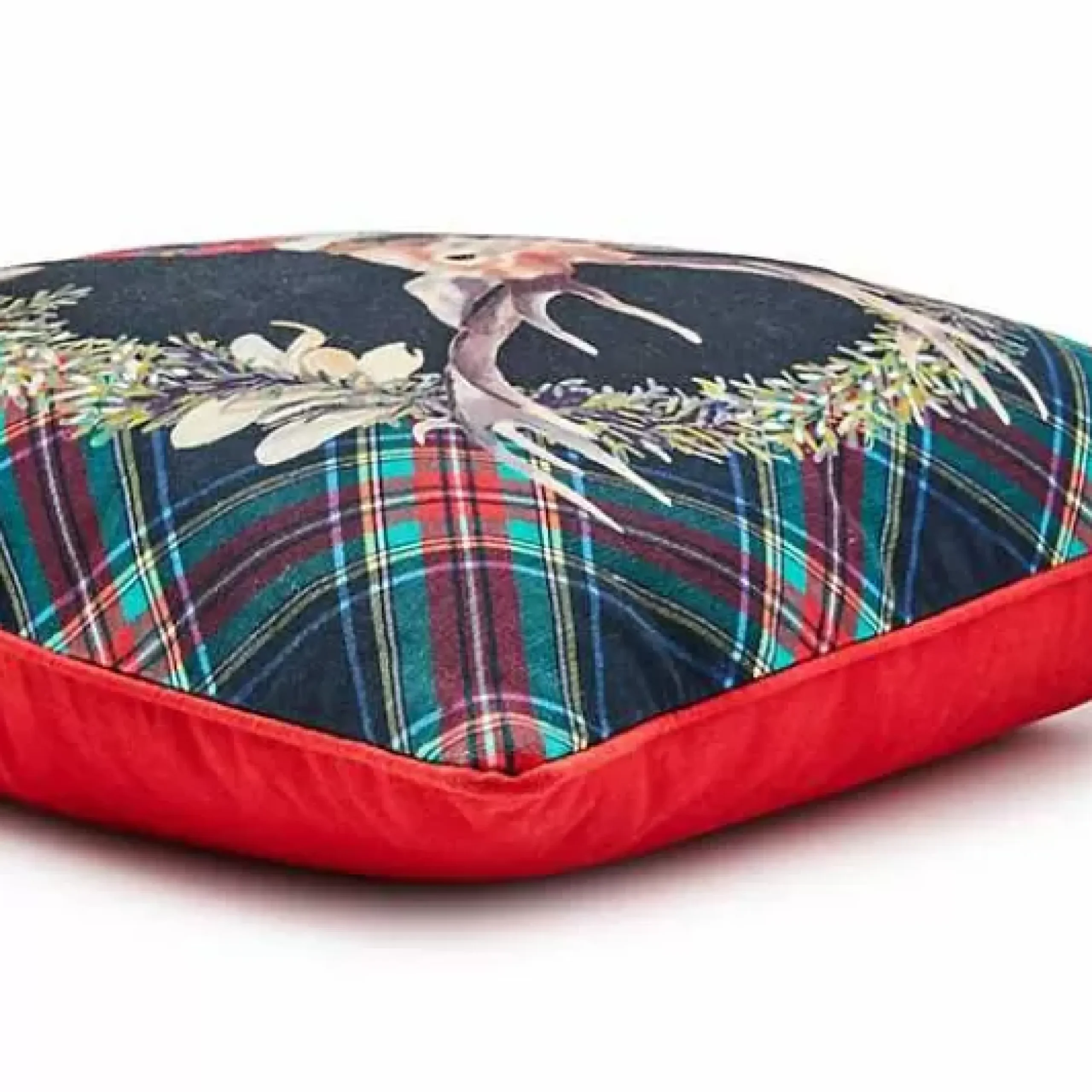 MacKenzie-Childs Tartan Stag Throw Pillow< Pillows, Throws, & Cushions