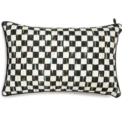 MacKenzie-Childs Tartastic Bow Lumbar Pillow< Holiday|Pillows, Throws, & Cushions