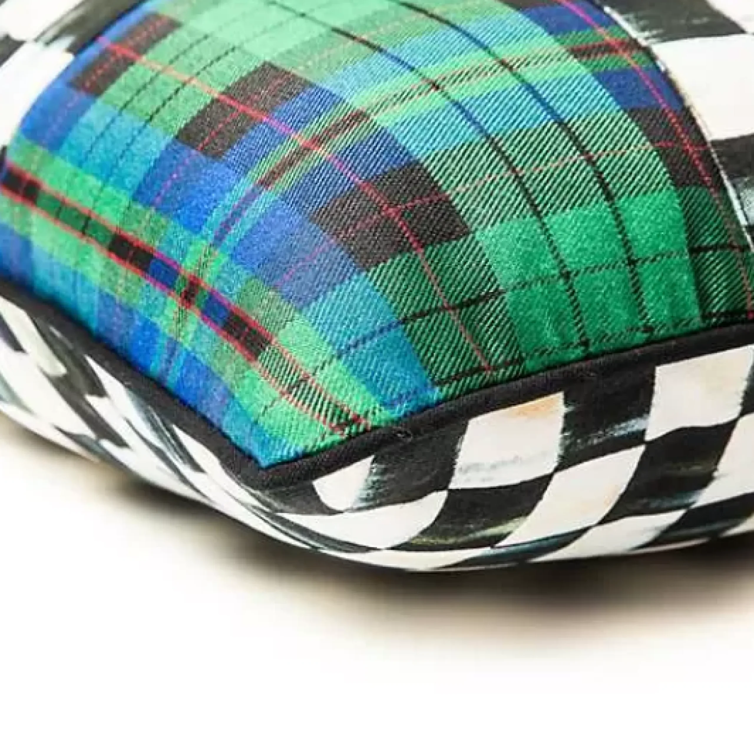 MacKenzie-Childs Tartastic Bow Lumbar Pillow< Holiday|Pillows, Throws, & Cushions