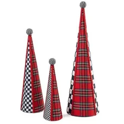 MacKenzie-Childs Tartastic Cone Trees, Set of 3< Holiday|Decor Sets