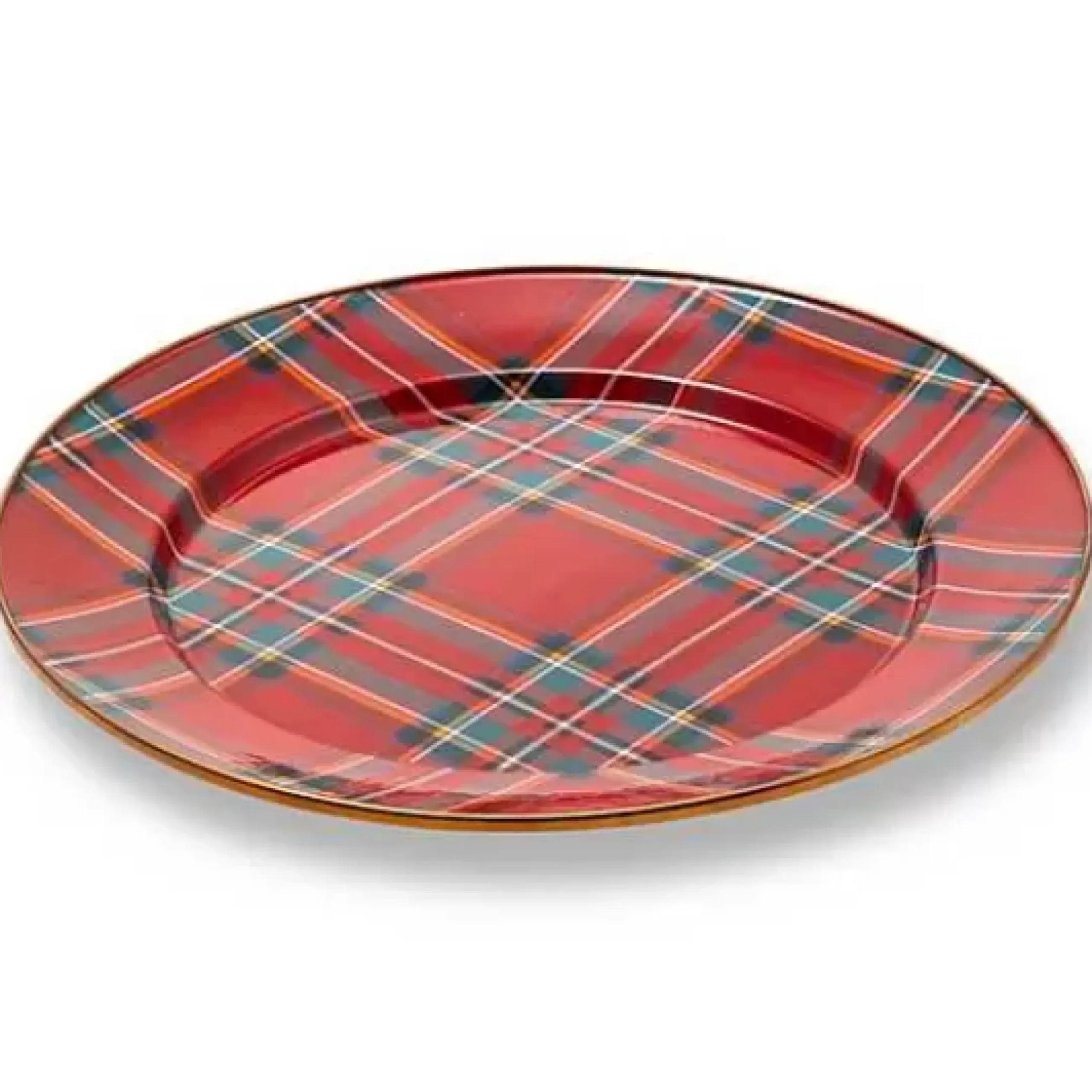 MacKenzie-Childs Tartastic Enamel Charger - Red< Holiday|Dinnerware & Flatware