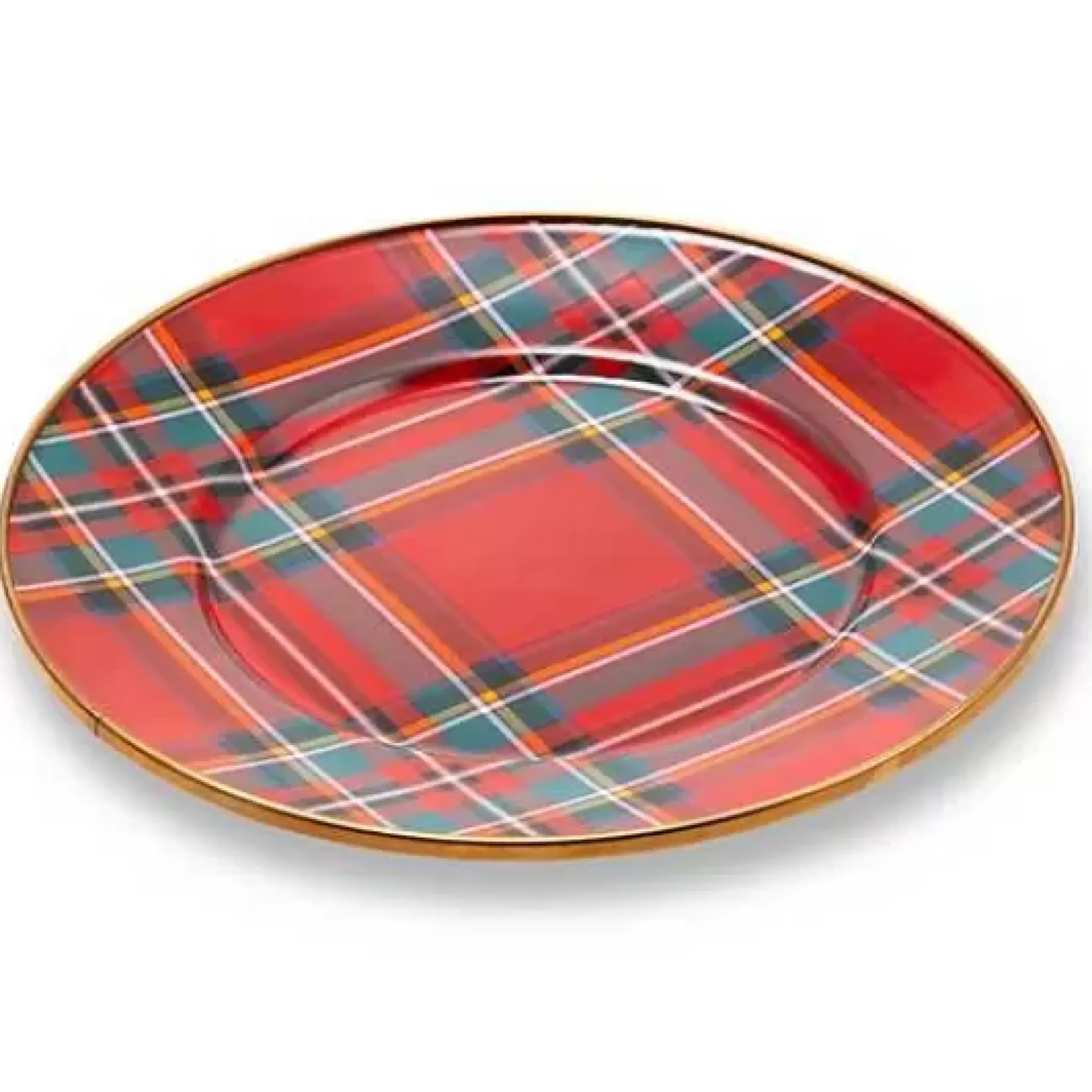 MacKenzie-Childs Tartastic Enamel Salad/Dessert Plate - Red< Holiday|Dinnerware & Flatware